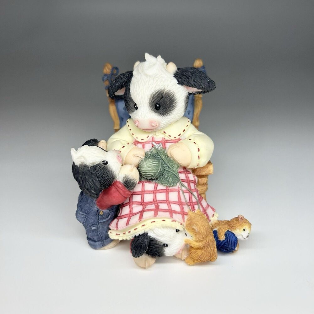 Enesco Mary's Moo Moos Yarning For Moo-Mies Attention Early Release COMPLETE CIB
